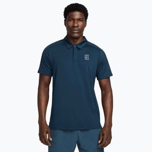 Polo da tennis Nike Court Dri-Fit Advantage Uomo armory navy / bianco / bianco