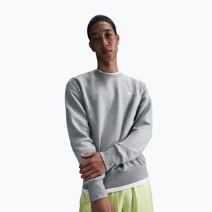 Felpa Nike Club Fleece Crew da uomo, grigio scuro, erica/bianco