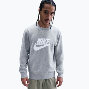 Felpa uomo Nike Sportswear Club Graphic Fleece Crew dark grey heather/white