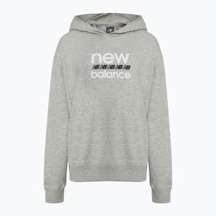 Felpa con cappuccio New Balance Sport Graphic French Terry grigio atletico da donna
