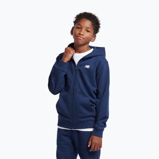 Felpa per bambini New Balance French Terry Small Logo Full Zip Hoodie nb navy