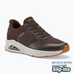 Uomo SKECHERS Uno Tres-Air Necessairy Scarpe comfort cioccolato