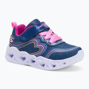SKECHERS Heart Lights Retro Hearts scarpe per bambini in pelle navy/multi