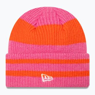 Berretto invernale da donna New Era Stripe Cuff Knit Beanie rosa pastello