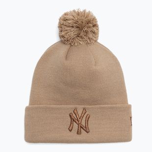Berretto New Era Metallic Bobble Knit New York Yankees beige da donna