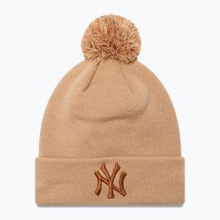 Berretto New Era Metallic Bobble Knit New York Yankees beige da donna