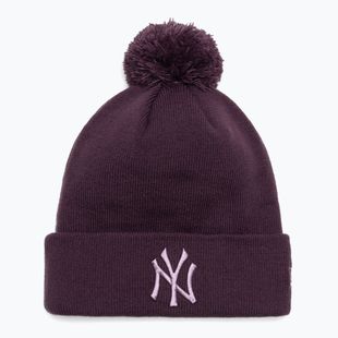 Berretto New Era Metallic Bobble Knit New York Yankees donna viola scuro