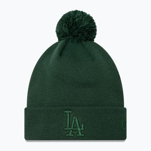Berretto da donna New Era Metallic Bobble Knit Los Angeles Dodgers verde scuro