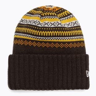 Berretto invernale da donna New Era Rail Isle Cuff Knit Beanie marrone scuro