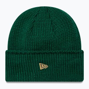 Cappello invernale New Era Metal Pin Wide Cuff Knit Beanie verde scuro