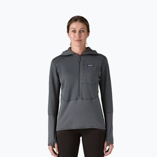 Giacca softshell da donna Patagonia R1 Hybrid Pullover Hoody smolder blu