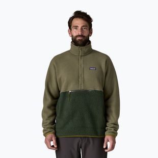 Felpa da uomo Patagonia Retro Pile 1 / 2 Snap P / O old growth green trekking