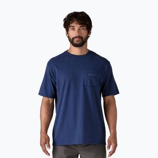 T-shirt Patagonia Boardshort Logo Pocket Uomo Responsibili clement blue