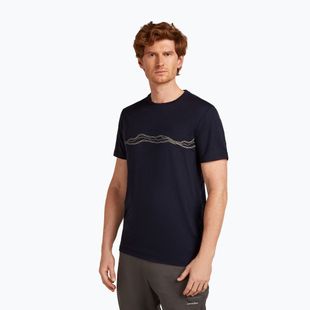 Maglietta da uomo icebreaker Merino 150 Tech Lite Mountain Pulse midnight navy
