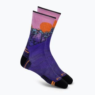 Calze da donna Smartwool Hike Mountain Sunrise Print Crew deep navy