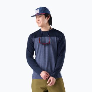 Felpa termica uomo Smartwool Classic Thermal Merino Base Layer Colorblock Crew Boxed deep navy/nightfall