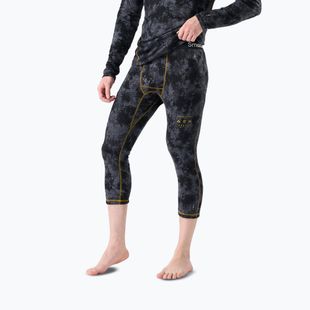 Pantaloni termici da uomo Smartwool Classic Thermal Merino Base Layer 3/4 Bottom Boxed black tie dye/hny gold