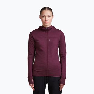 Felpa da trekking donna Icebreaker Merino 300 Realfleece Descender Zip Hoodie dark berry