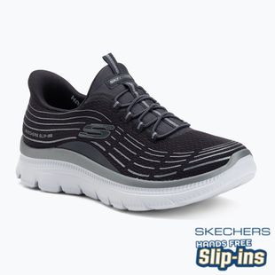 Scarpe da donna SKECHERS Summits Plus Soft Luster carbone/argento