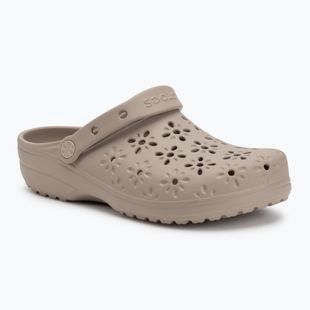 Crocs Classic Floral Cutout Clog infradito taupe