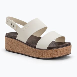 Sandali Crocs Brooklyn Cork Wedge Low da donna in gesso