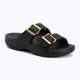 Ciabatte da donna Crocs Saturday Metallic Buckle black