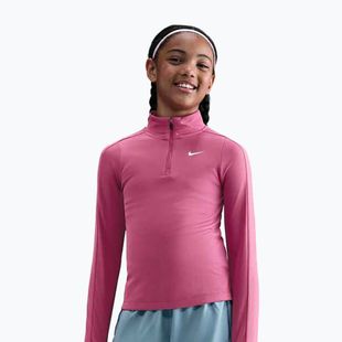 Maglia a maniche lunghe da allenamento per bambini Nike Dri-Fit 1/4 Zip sweet beet/white