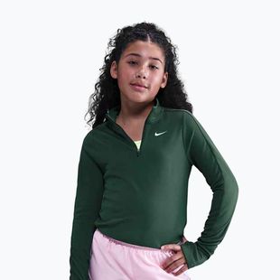 Maglia a maniche lunghe da allenamento per bambino Nike Dri-Fit 1/4 Zip fir/white