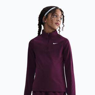 Maglia a maniche lunghe da allenamento per bambini Nike Dri-Fit 1/4 Zip bordeaux/white