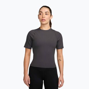 T-shirt donna Nike Zenvy Rib Dri-Fit thunder grey/white