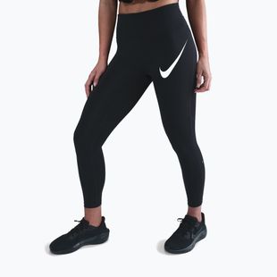 Leggings da running donna Nike Tempo Swoosh Run High-Waisted 7/8 black/white