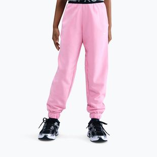 Pantaloni da bambino Nike Pro Fleece Dri-Fit med soft pink/med soft pink/black/white