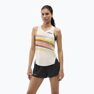 Maglietta da running da donna HOKA Race Day Singlet alabaster flare