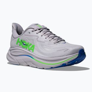 Scarpe da corsa da uomo HOKA Clifton 10 Wide ash grey/neon green