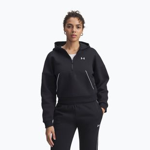 Felpa da donna Under Armour Rival Fleece Piped HZ Hoodie nero/bianco