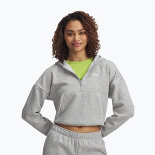Felpa da donna Under Armour Rival Fleece Piped HZ Hoodie mod gray light heather/white