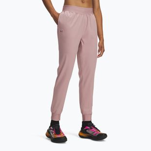Pantaloni da allenamento da donna Under Armour Sport High Rise Woven tourmaline pink/maroon mist