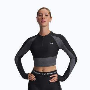 Maglia a maniche lunghe da allenamento donna Under Armour HeatGear Rib 1/4 Zip nero/castlerock/bianco
