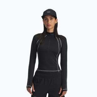 Maglia a maniche lunghe da training donna Under Armour ColdGear Textured 1/2 Zip black/white/metallic silver