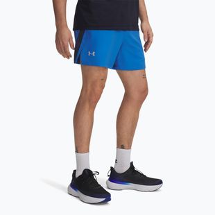 Pantaloncini running uomo Under Armour Launch 5" Blue Atlantis/Washed Navy/Reflective