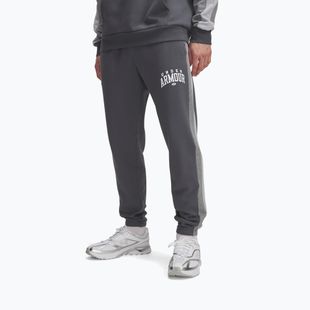 Pantaloni da allenamento uomo Under Armour Rival Fleece Colorblock castlerock/mod gray/white