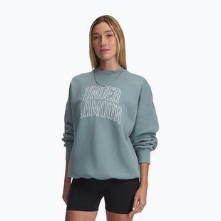 Felpa donna Under Armour Rival Fleece Varsity Crew serpentine/white
