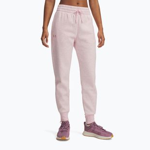 Pantaloni da donna Under Armour Rival Fleece prime pink light heather/prime pink