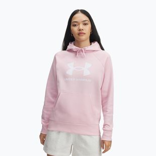 Felpa da donna Under Armour Rival Fleece Big Logo Hoody prime pink/white