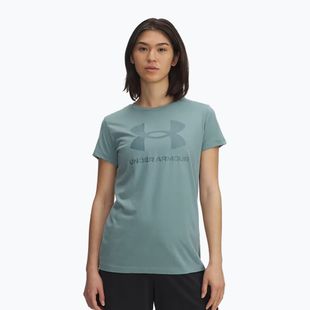 T-shirt da allenamento donna Under Armour Rival Logo serpentine/jasper blue