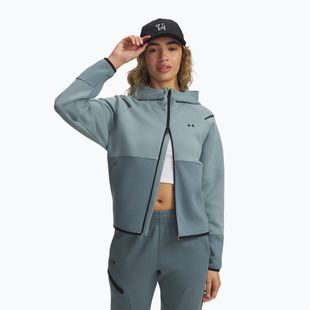 Felpa donna Under Armour Unstoppable Fleece HZ serpentine/jasper blue/black