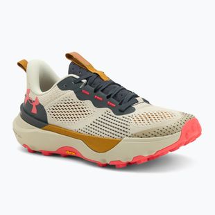 Scarpe da corsa da uomo Under Armour Infinite Pro Trail khaki base/antracite/rosso racer