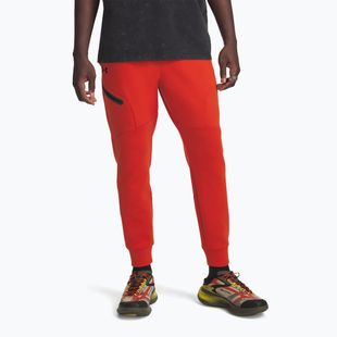 Pantaloni da allenamento da uomo Under Armour Unstoppable Fleece Jgr surplus orange black