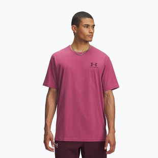 Maglietta da uomo Under Armour Sportstyle Left Chest fucsia crepuscolo/marrone scuro
