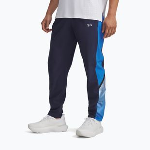 Pantaloni da corsa da uomo Under Armour Velociti Storm washed navy/blue atlantis/reflective